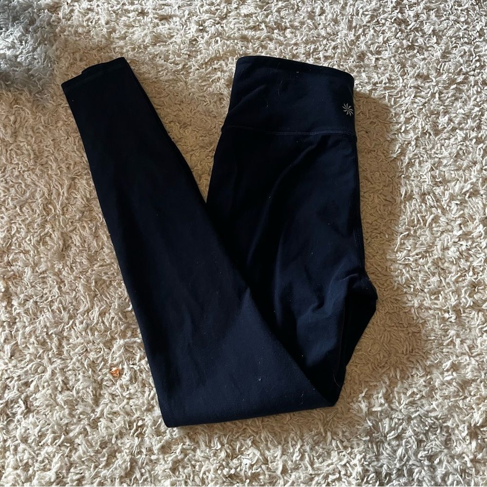 athleta navy full length leggings size small